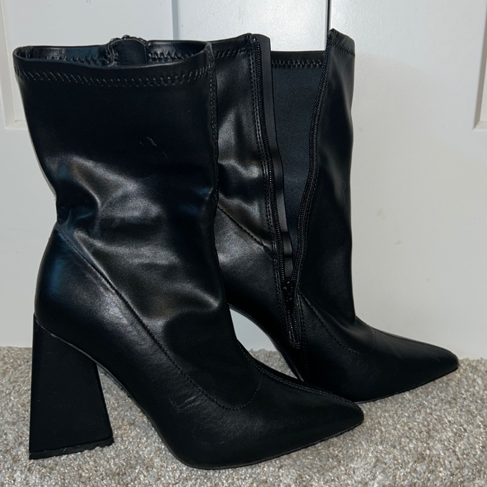 Forever 21 Leather Heel Boots